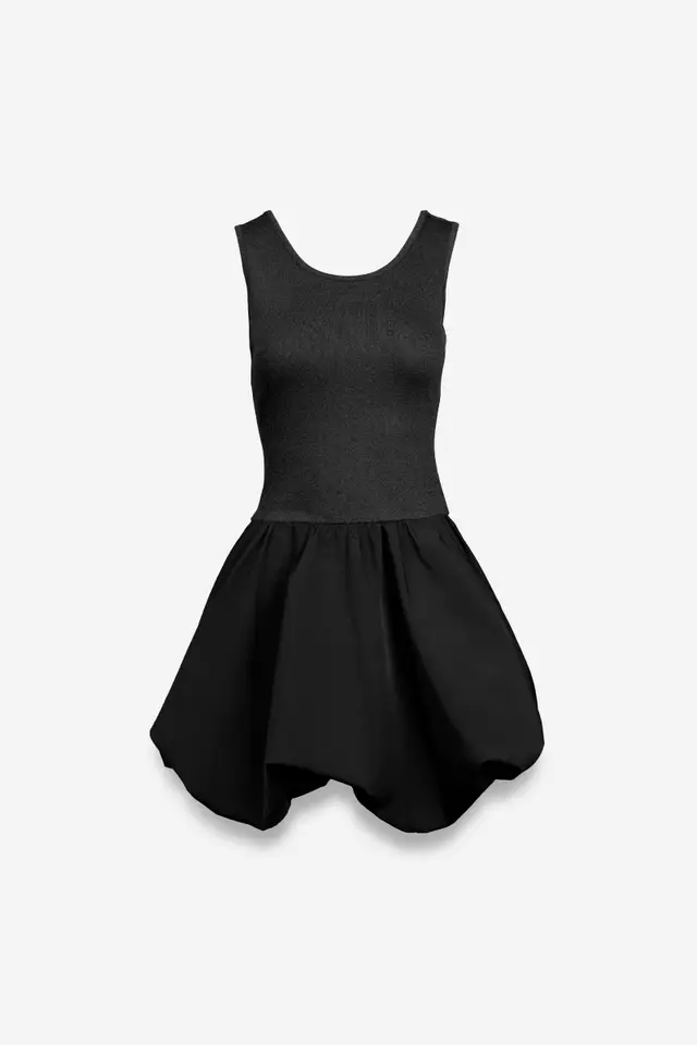 Bella Bubble Skirt Mini Dress Black / Medium