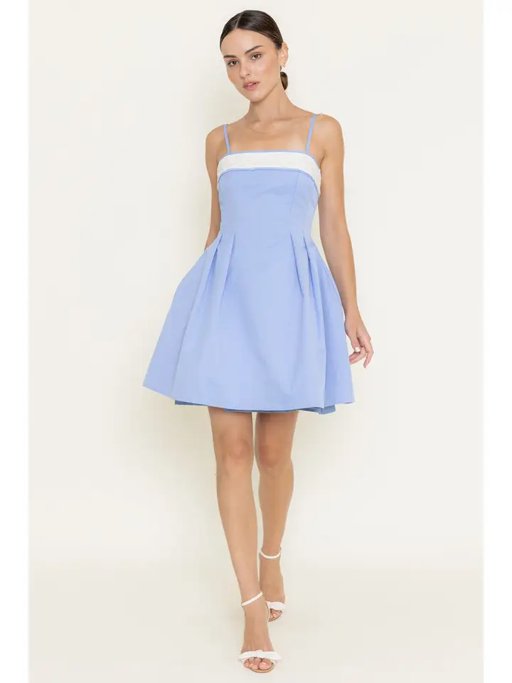 Floral Trim Cocktail Party Mini Baby Blue / Medium Floral Trim Cocktail Party Mini Baby Blue / Medium