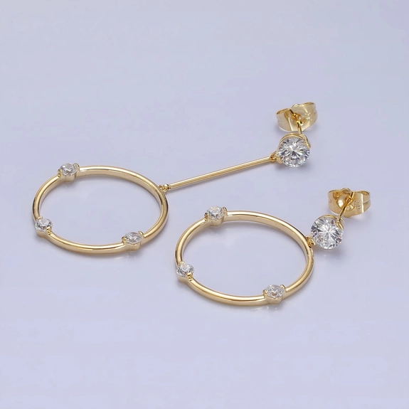 Gold Filled Linear Circular Earring