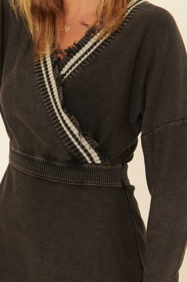 Distressed Sweatshirt Dress - Beciga