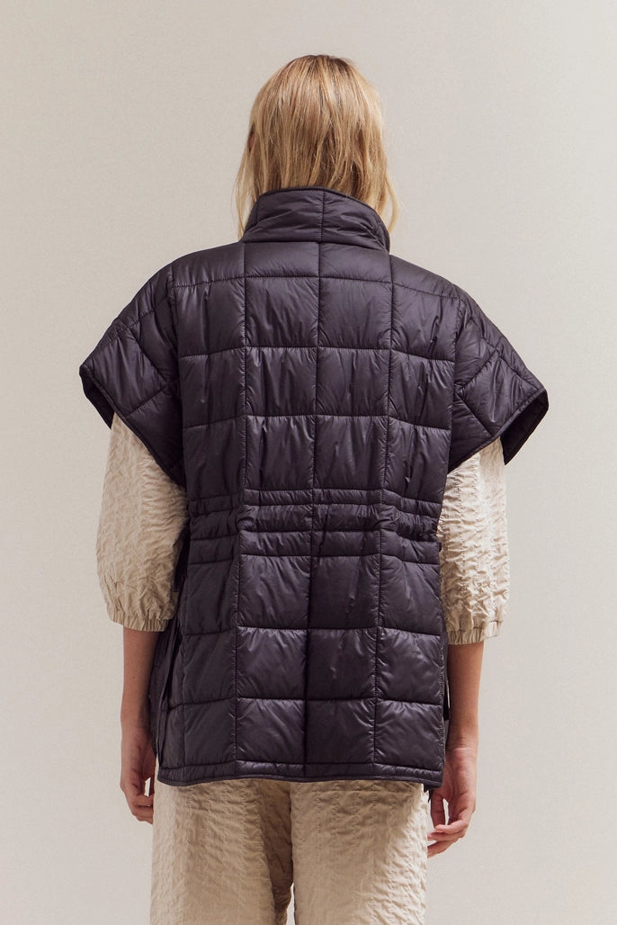 High Neck Zip Up Quilting Padded Vest