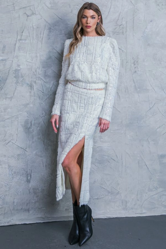 Tessa Textured Midi Skirt - Beciga