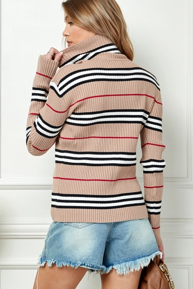 Striped Print Sweater - Beciga