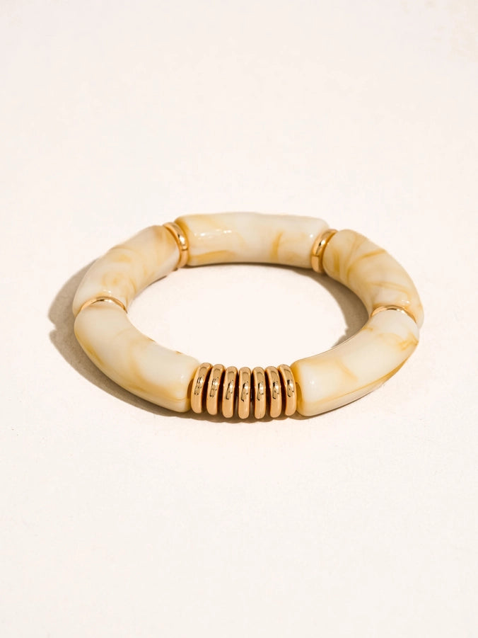 Cove 18K Gold Non Tarnish Chunky Resin Bangle Set