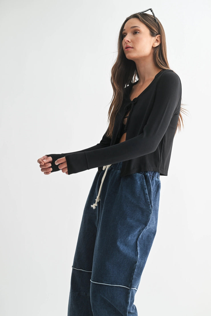 Charming Ballet Tie-Front Sweater