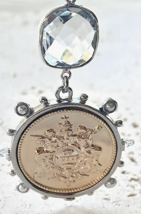 French Coin Medallion Necklace - Beciga