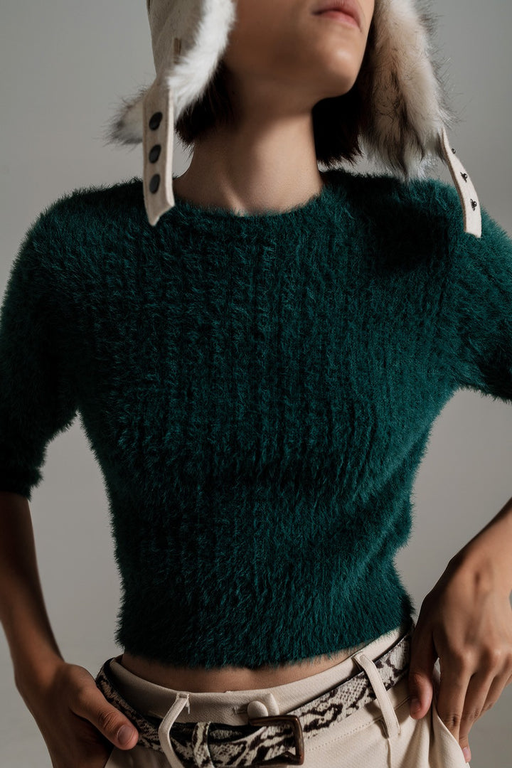 Nina Fluffy Knit Sweater - Beciga