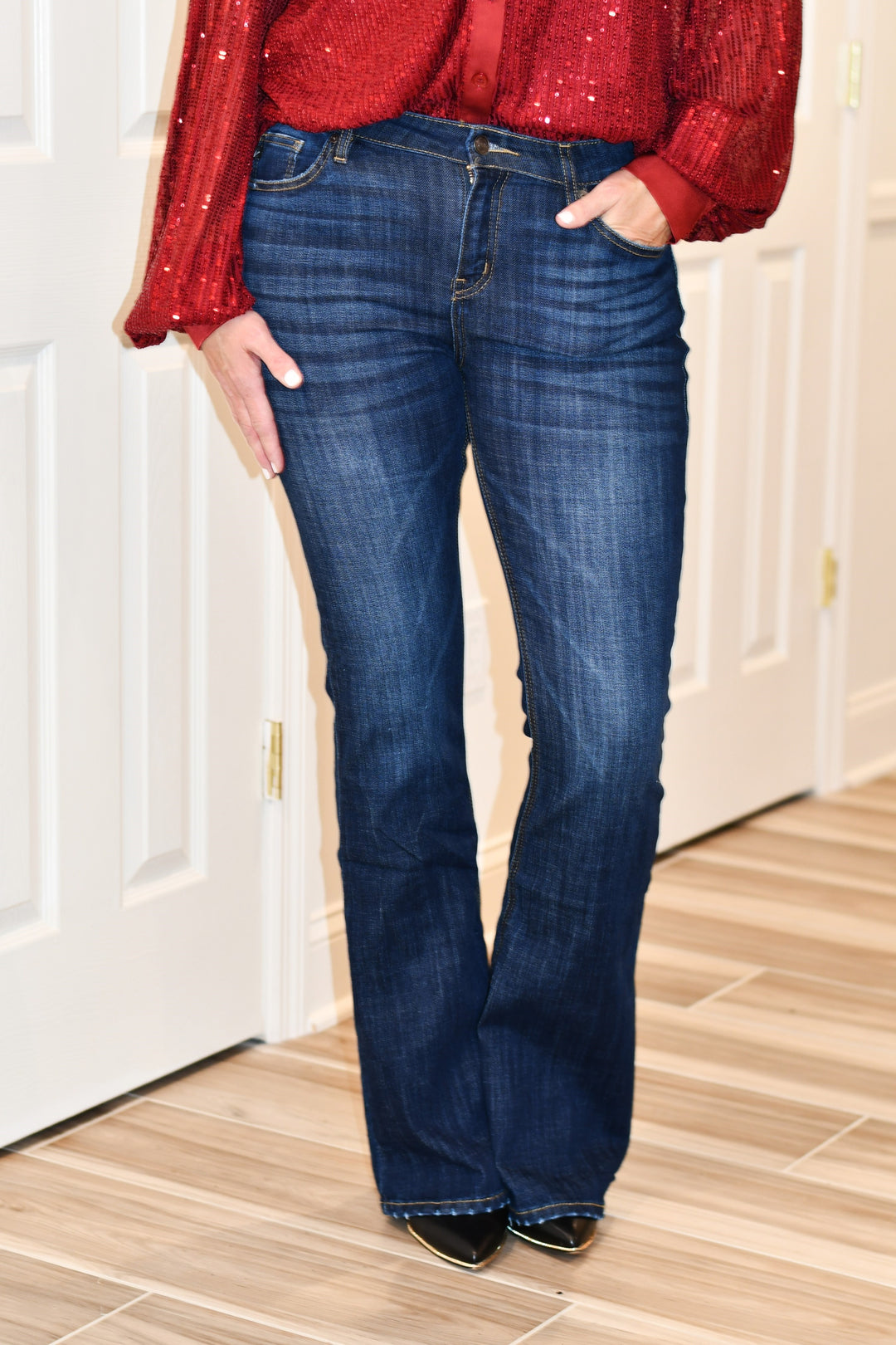 Mid Rise Flare Jeans