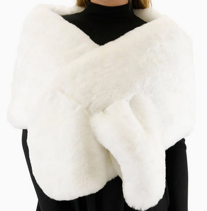Boujee Faux Felt Mink Fur Scarf Shawl Wrap  (4 Colors!)