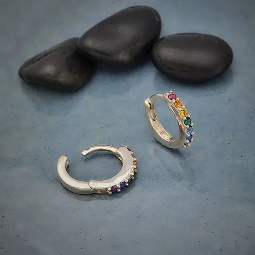 Rainbow Huggie Earrings - Beciga