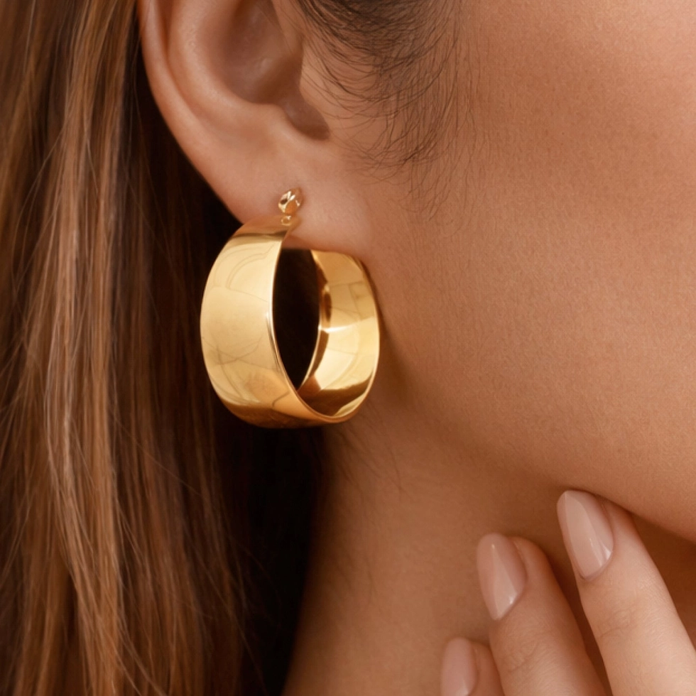 18K Gold Plated Hoop Earrings