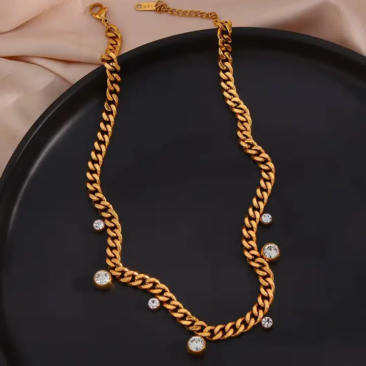 Nova Cz Cuban Chain Necklace Waterproof