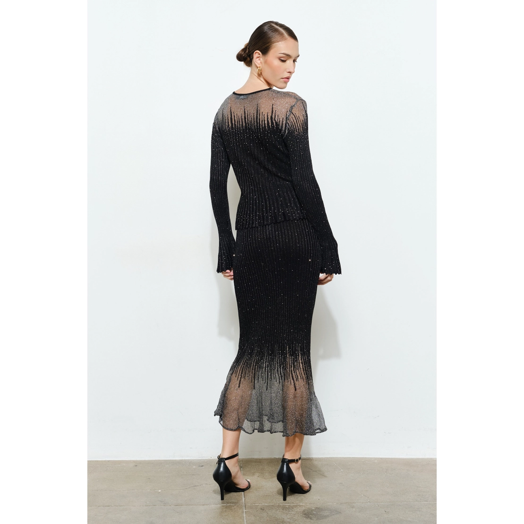 Embellished Metallic Jeweled Blouse