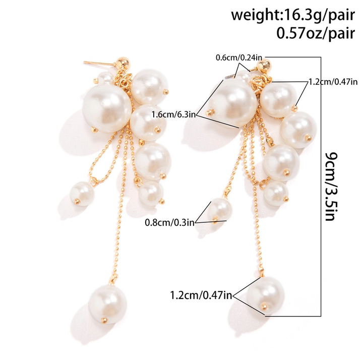 Pearl Tassel Pendant Earrings