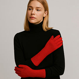 Ribbed Knit Solid Long Winter Gloves ( Many Colors!)