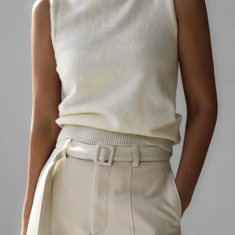 Sleeveless Turtleneck Tank Top (available in white, gray, coffee & black)