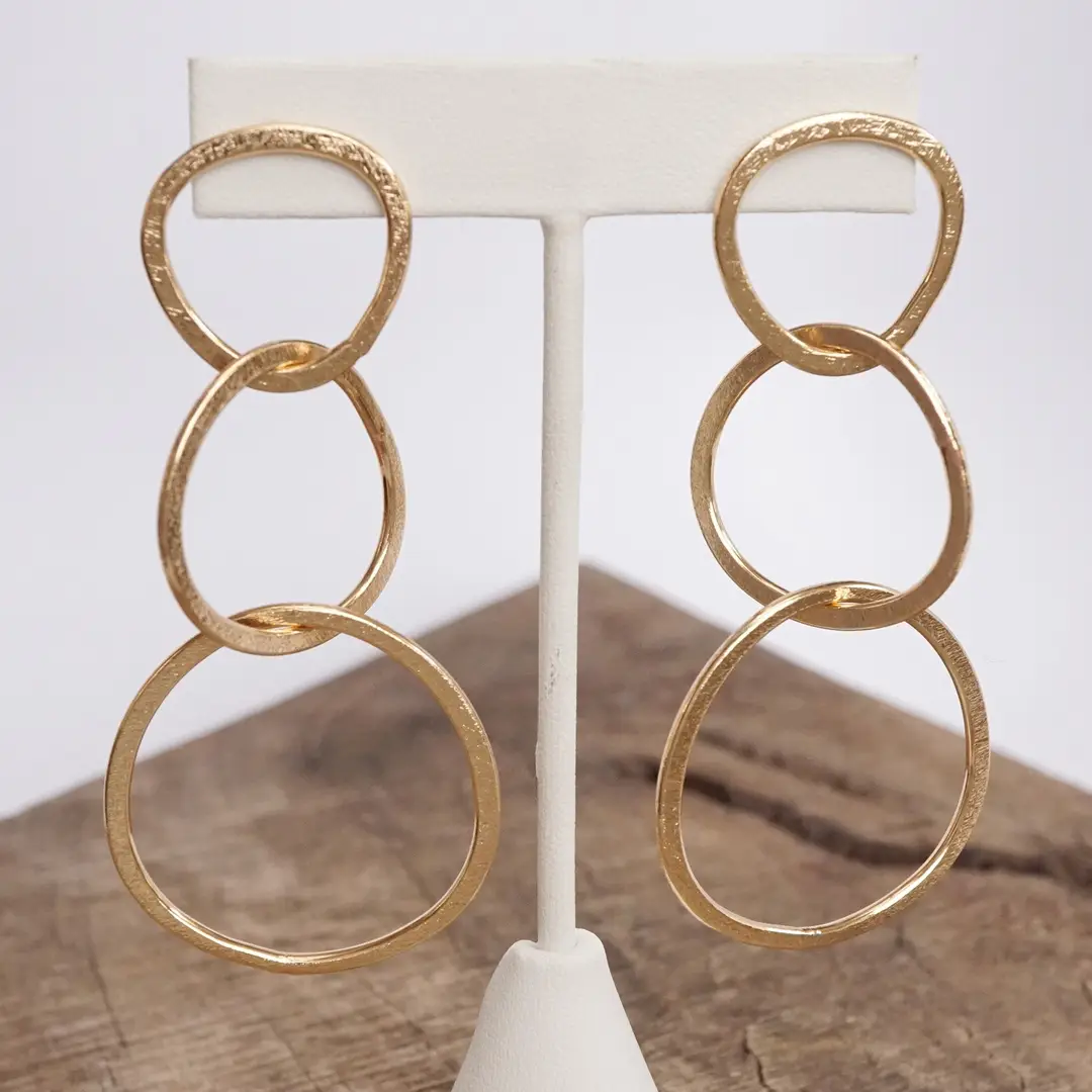 Golden Boho Hoop Statement Earrings