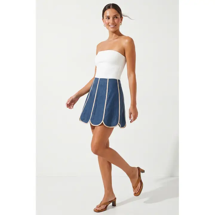 Shell Panel Linen Skort