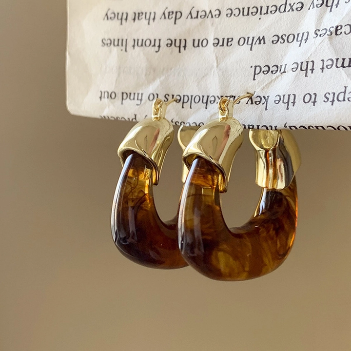 Chunky Resin Hoop Earrings