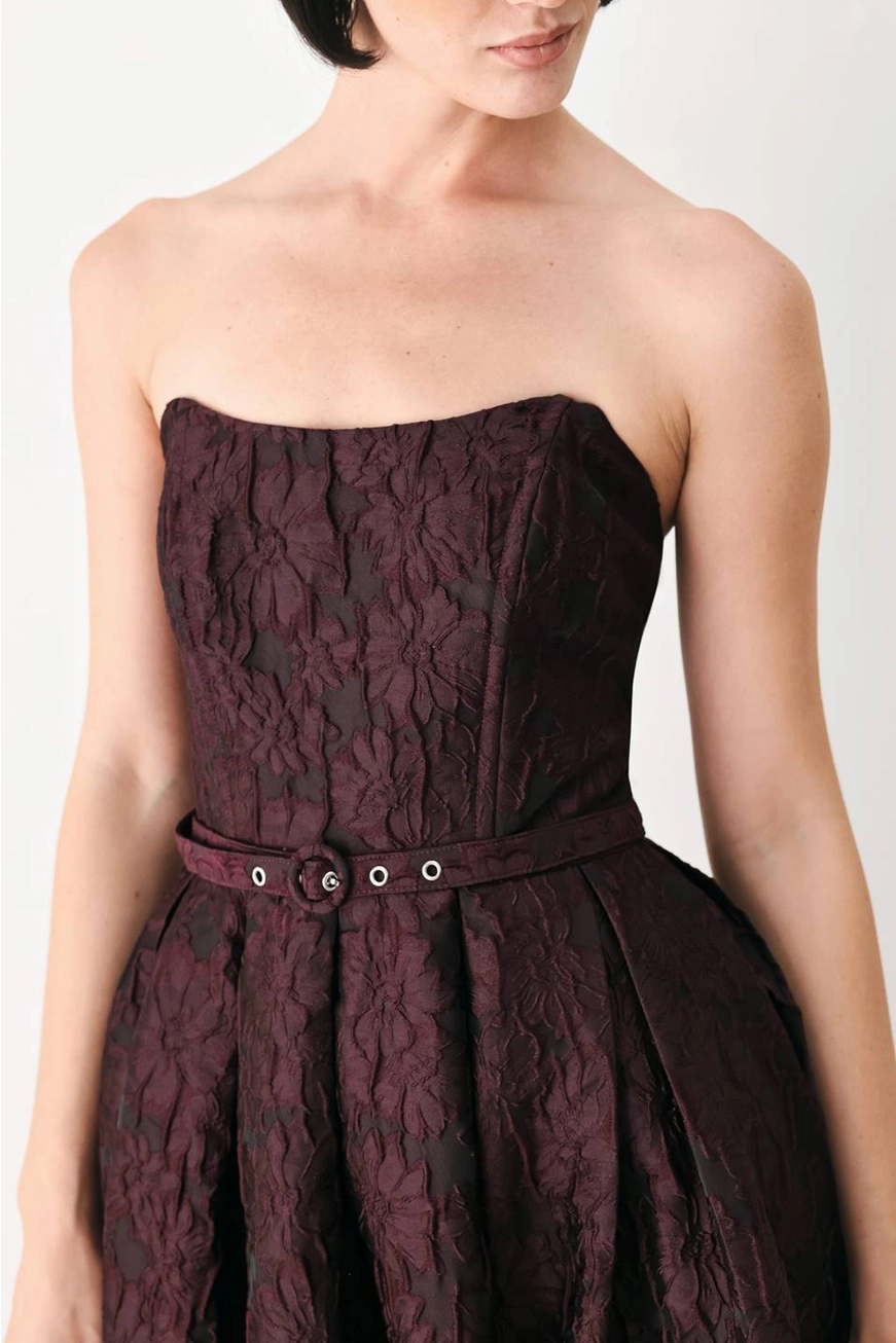 An Embossed Woven Midi Dress