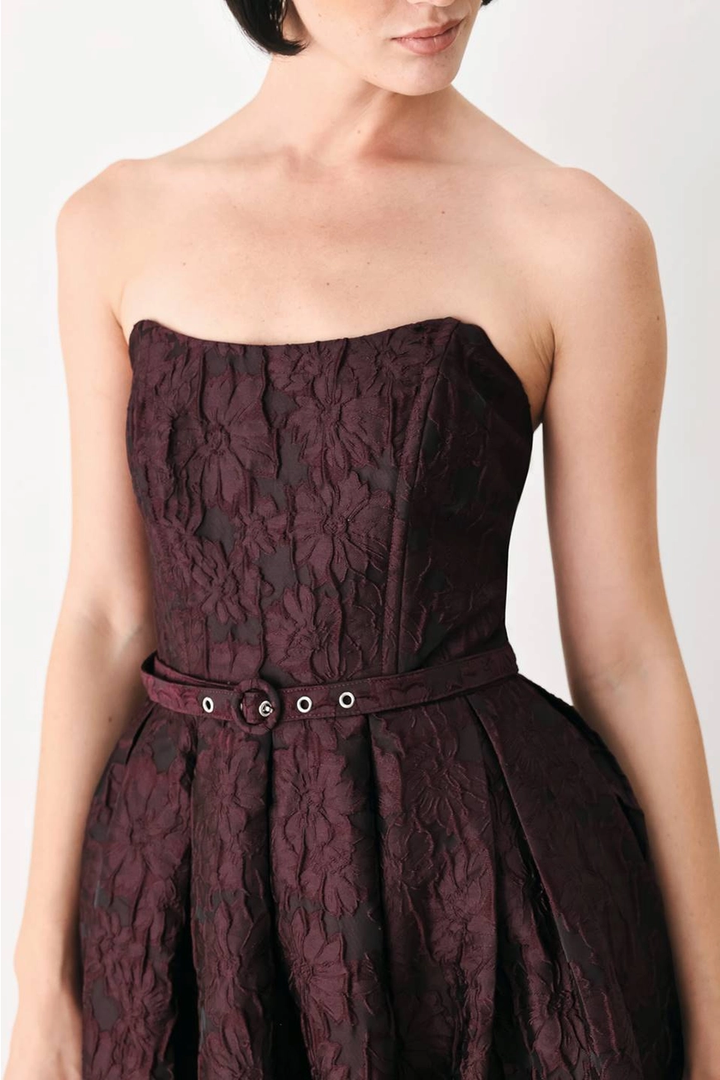 An Embossed Woven Midi Dress