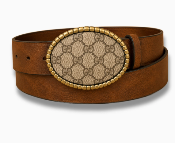 Upcycled Gucci Vegan Leather Belt (Black &Brown)