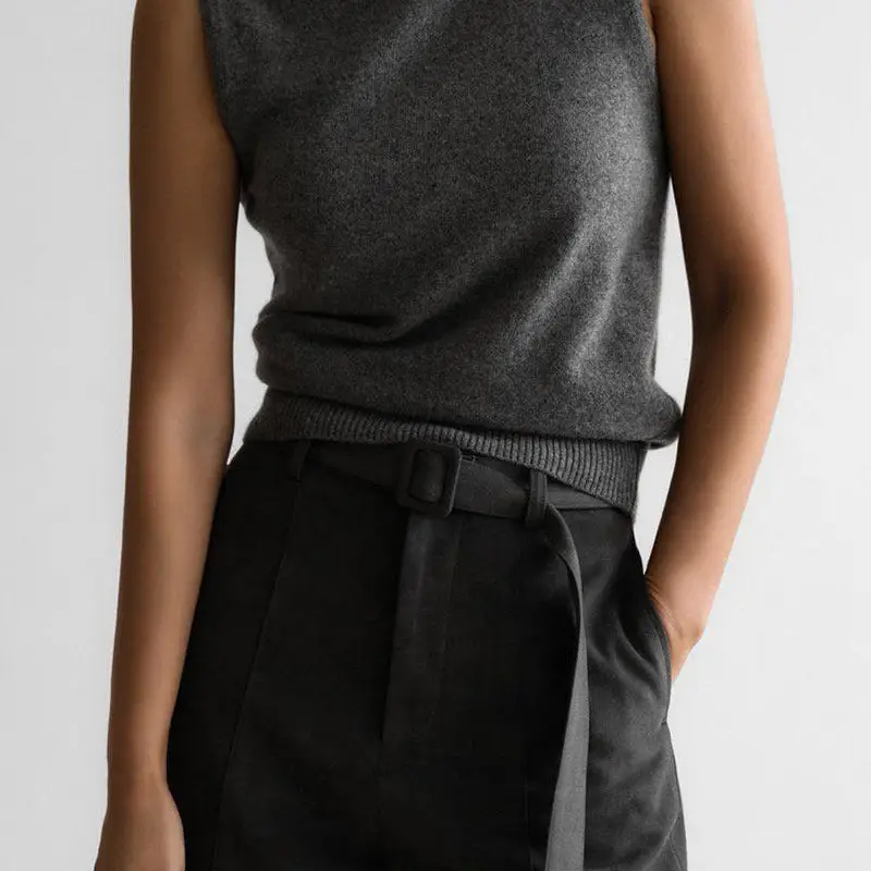 Sleeveless Turtleneck Tank Top (available in white, gray, coffee & black)