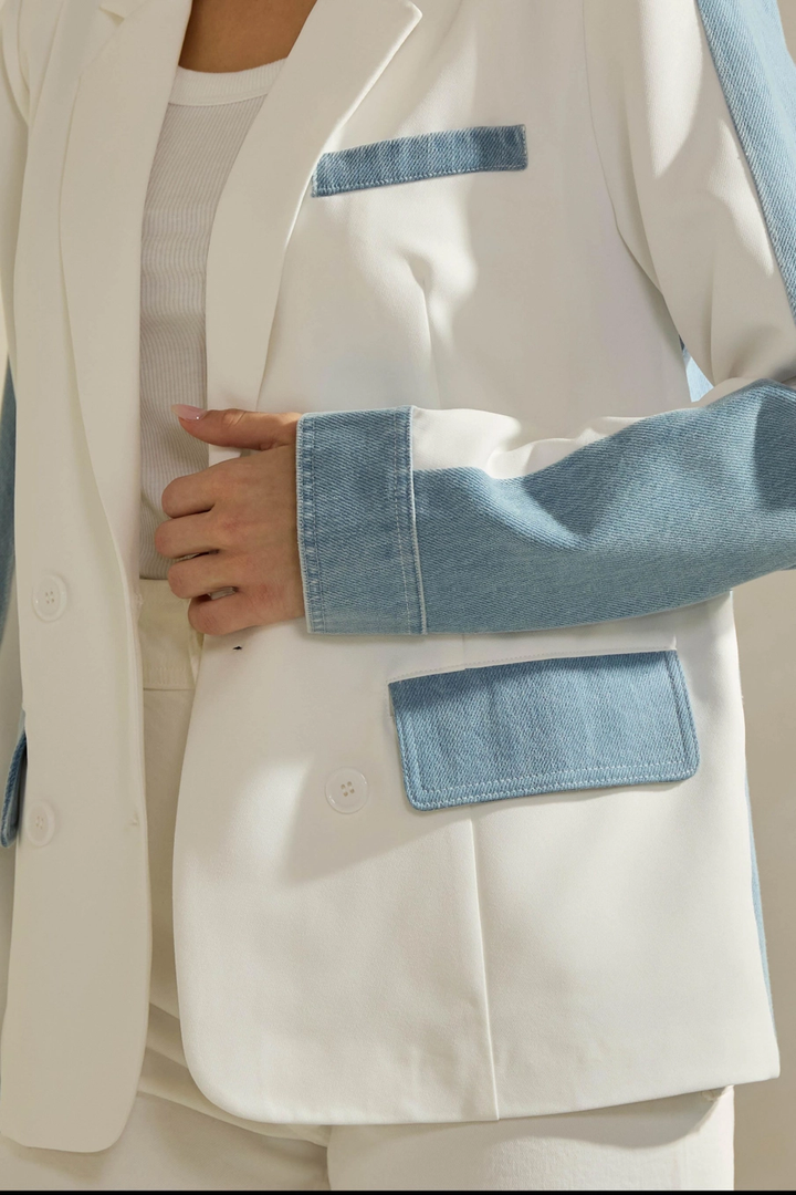 Colorblock Denim Jacket