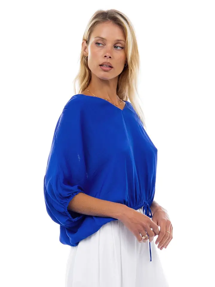 Cropped Blouse with Elasticized Waist