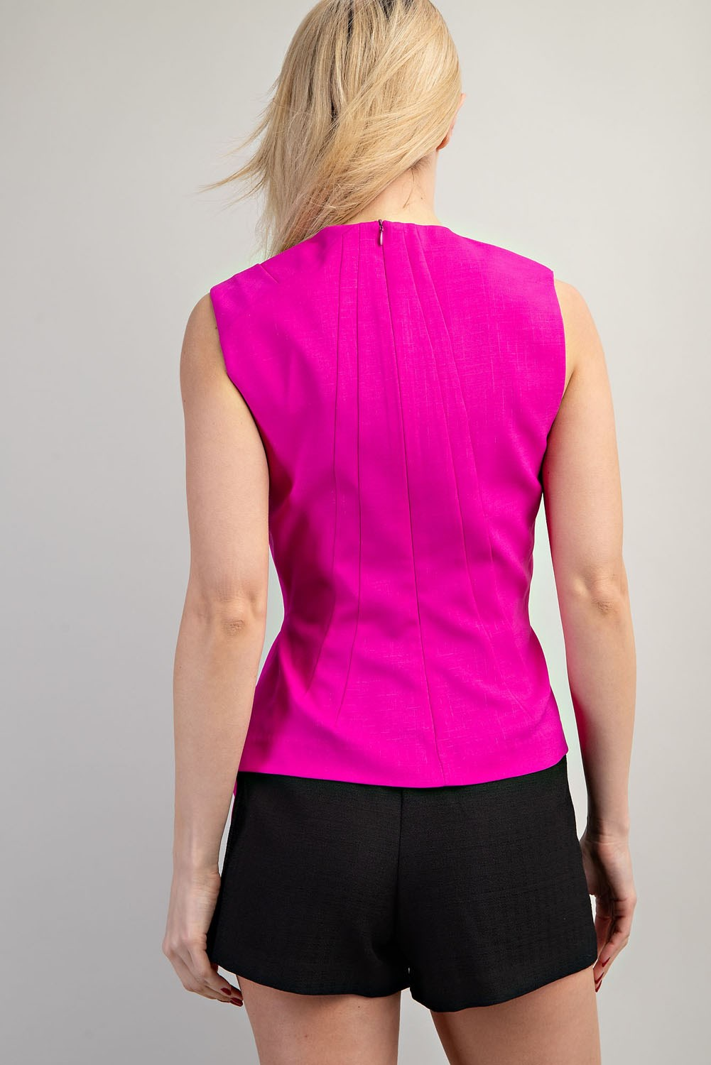 Naomi Round Neck Draped Top(available in Magenta only)