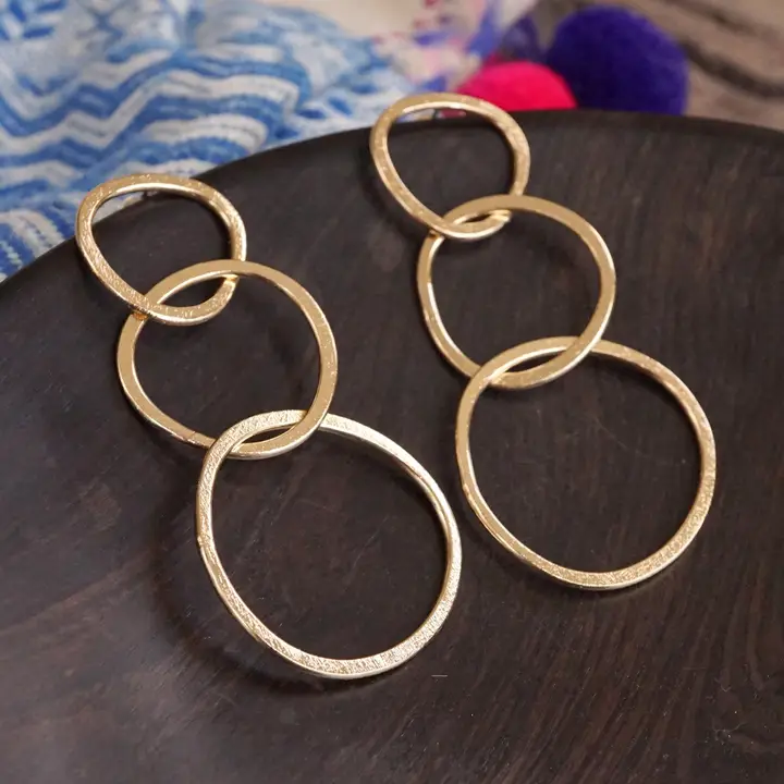 Golden Boho Hoop Statement Earrings