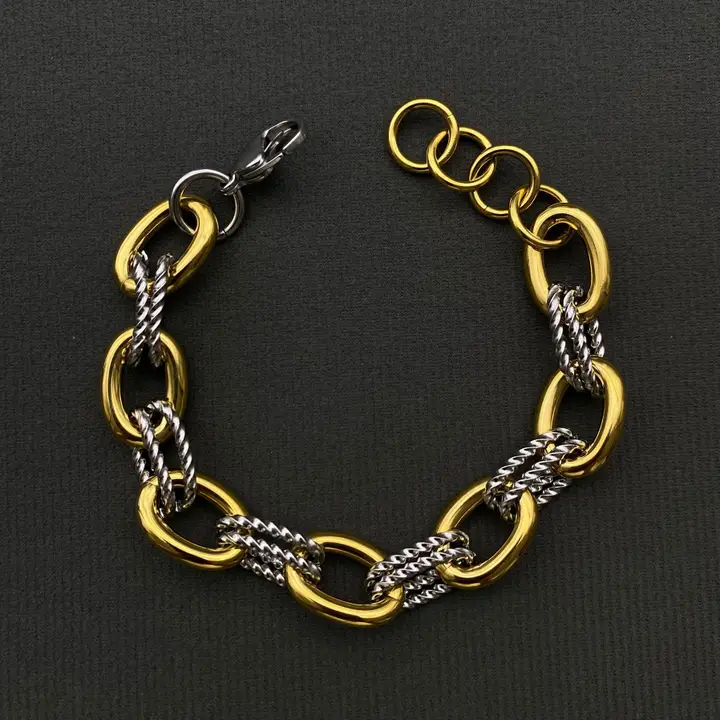 Two Tone 18K Gold Plated  Bracelet