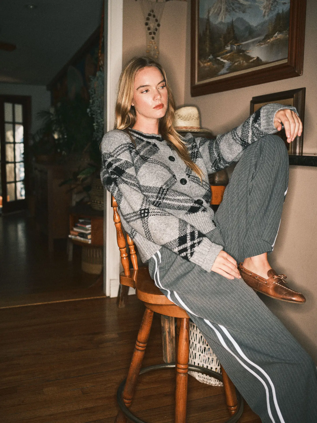 Warm Plaid Pullover Cardigan