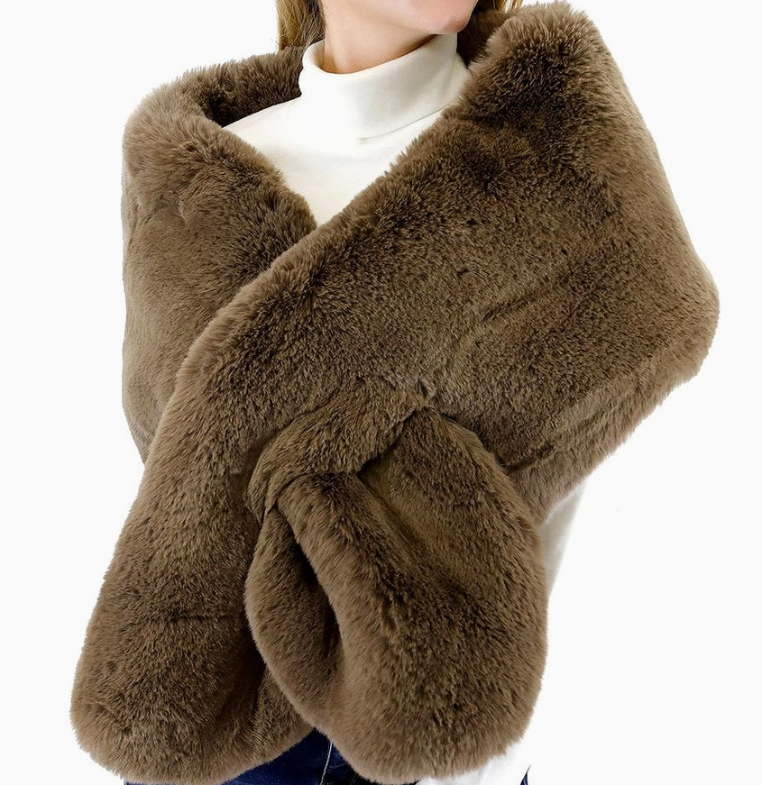 Boujee Faux Felt Mink Fur Scarf Shawl Wrap  (4 Colors!)