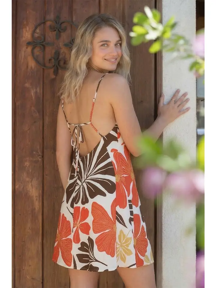Printed Sleeveless Mini Dress