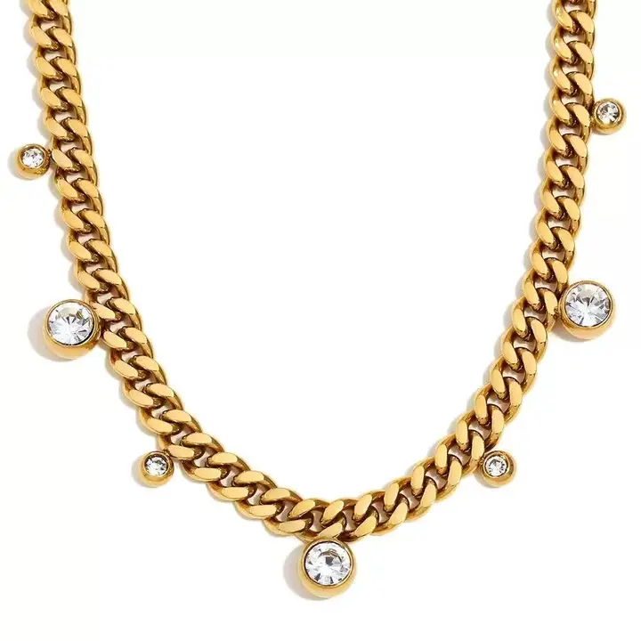 Nova Cz Cuban Chain Necklace Waterproof