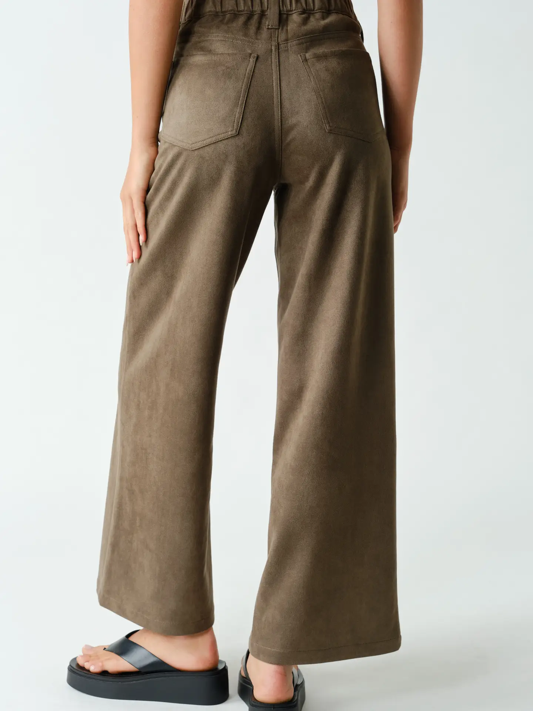 Mojave Suede Finish Wide Leg Pants (available in coffee bean & truffle)