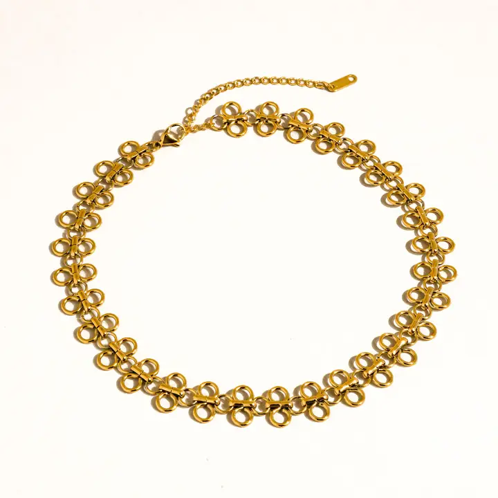 Ritza 18K Gold Non Tarnish Patterned Choker
