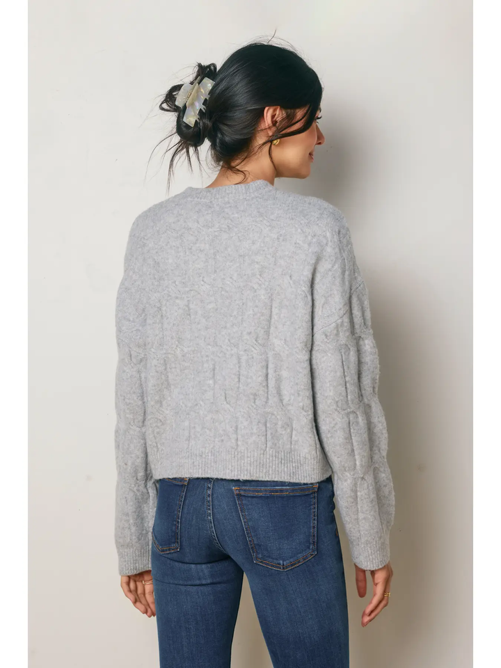 Frosted Mesa Relaxed Cable Knit Sweater