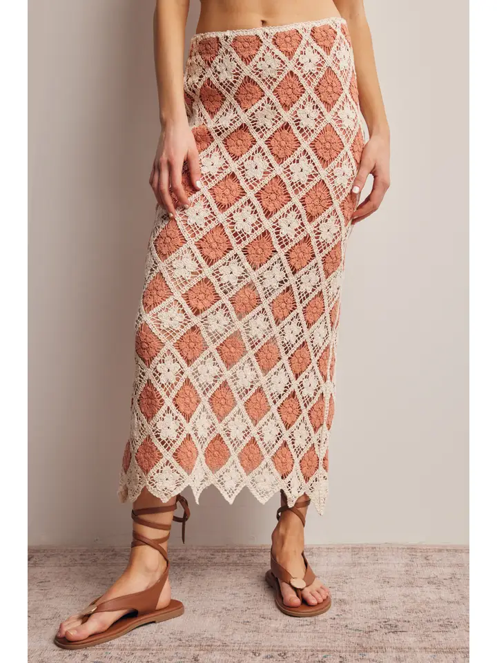 Crochet Diamond Midi Skirt