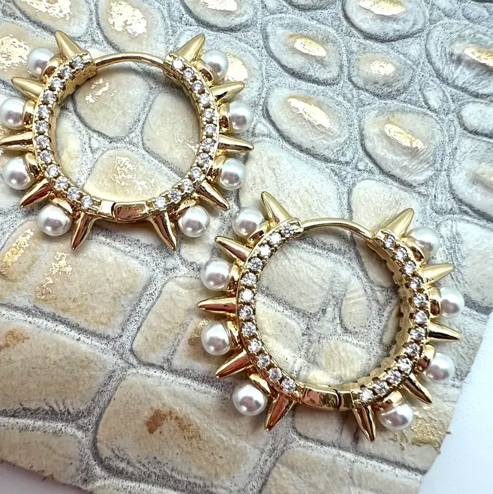 Pearl Spike Hoops