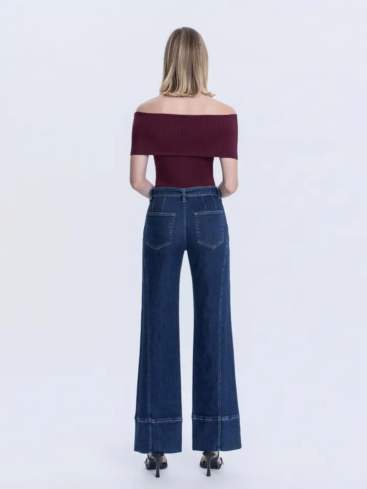 Super High Rise Belt Strap Vintage Flare Jeans