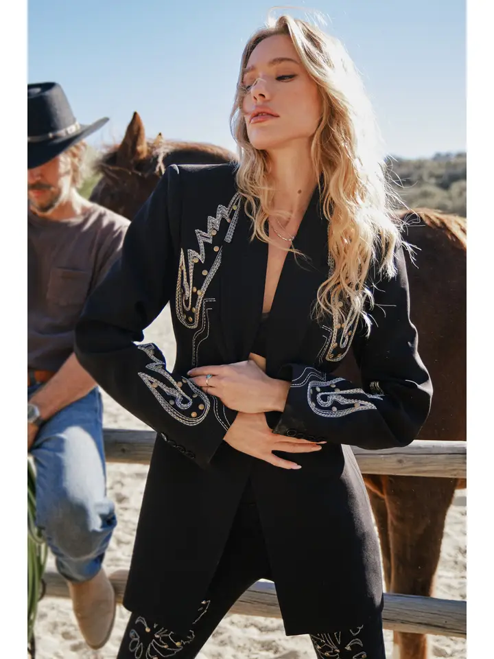 Rodeo Riviera Embroidered Tunic Blazer