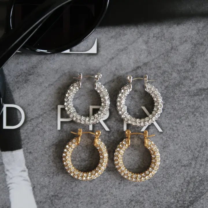 Medium Diamond Hoops