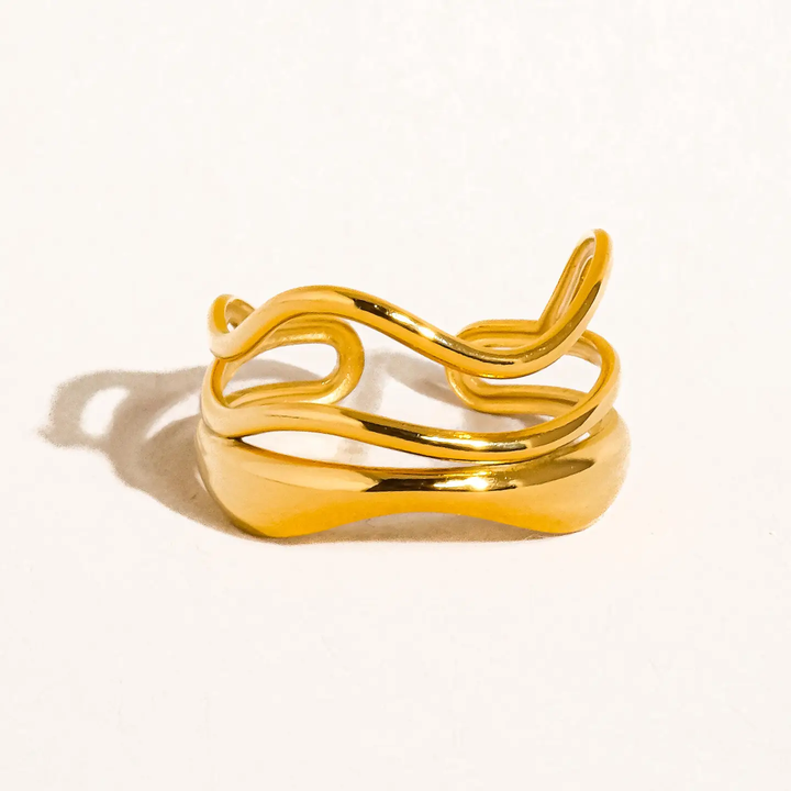 Ozzy 18K Gold Plated Abstract Ring