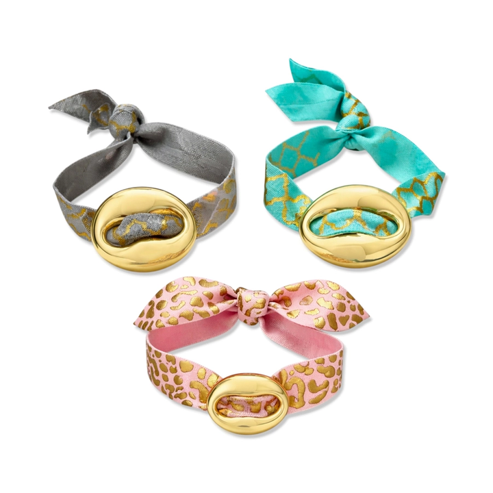 3pc Animal Print Hair Tie Bracelet Set