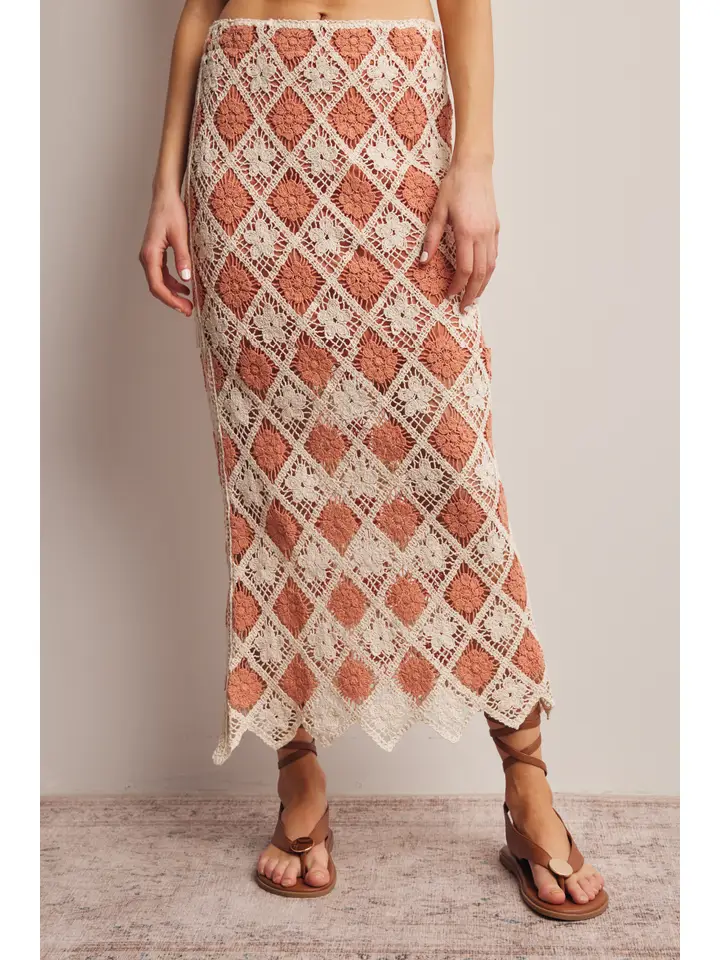 Crochet Diamond Midi Skirt