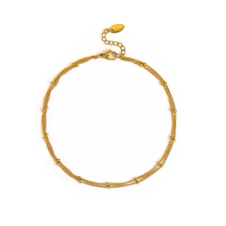 Double Layer Ball Chain Anklet