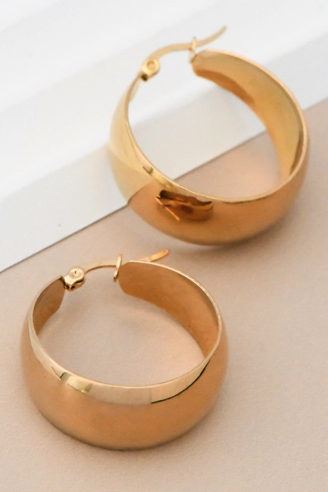 18K Gold Plated Hoop Earrings