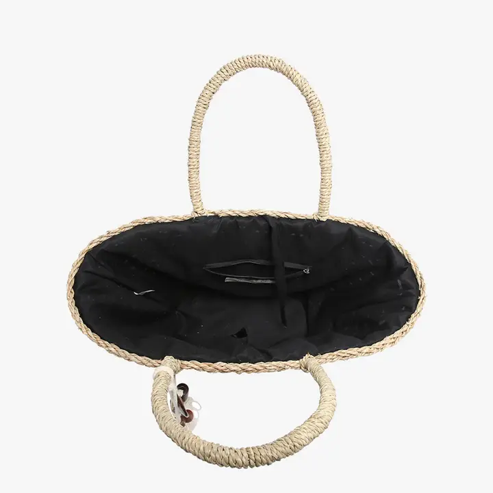 Leighton Seagrass Tote w/ Leopard Contrast